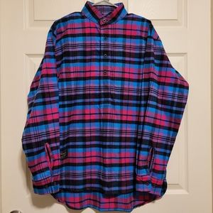 The Vermont Flannel Co Men Plaid Shirt XS Multicolor Long Sleeve 1/2 Button up